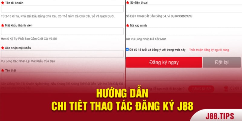 Cách thức đăng ký nhà cái J88