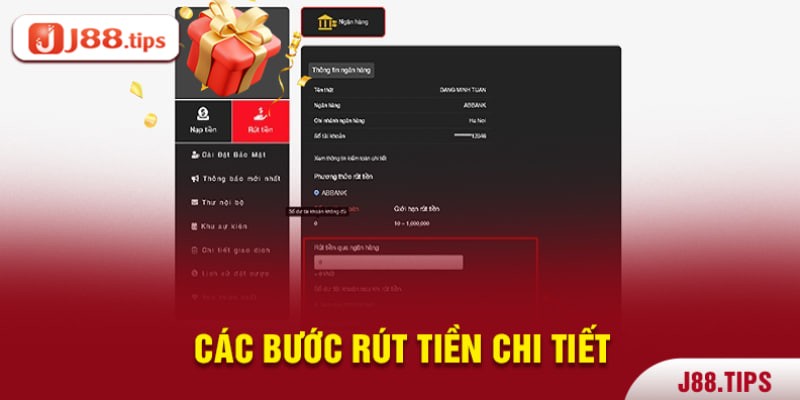 Thao tác rút tiền J88 cực kỳ nhanh gọn